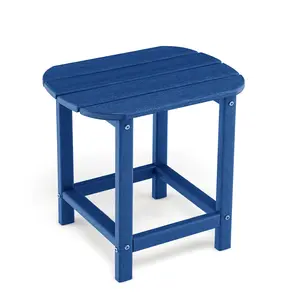 COSTWAY - 2-Pieces18 Inches Adirondack Outdoor Side Table for Patio and Garden-Navy