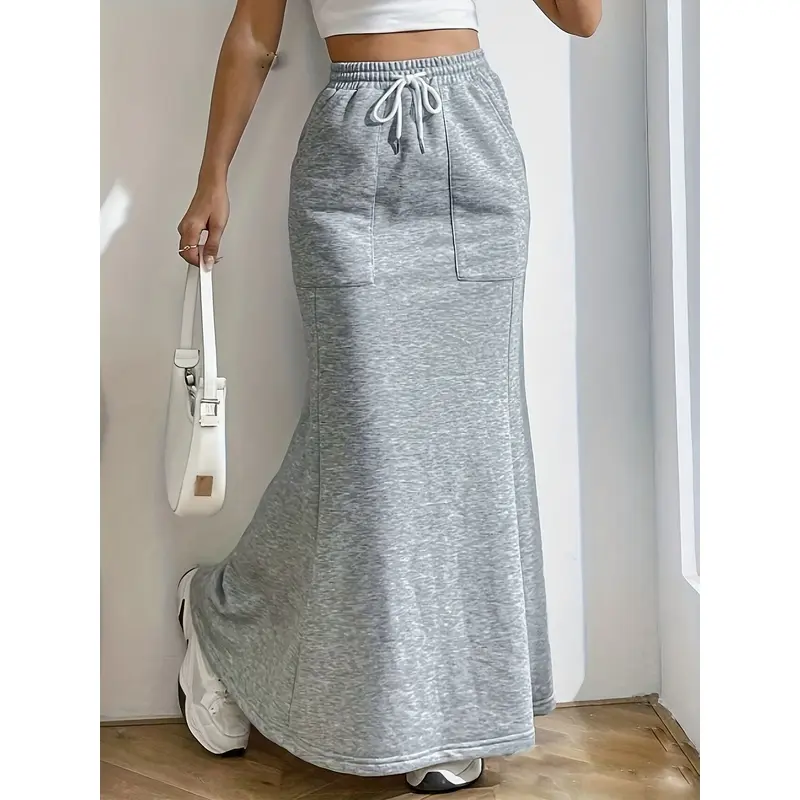 Plus Size - Plus Size - Plus Size - Women'S Drawstring Waist Mermaid Hem Skirt