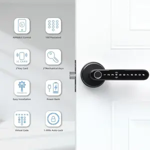 Smart Fingerprint Door Lock, Keyless Entry Lock with Keyboard Handle, Digital Electric Biometric Smart Door Lock for Bedroom Use