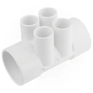 Waterway Plastics  2 x 2 in. Slip Manifold Pvc Waterway Pipe - 4 Port & 0.75 in. S Ports, 2X2 In, Manifold Pipe, Multi-Port