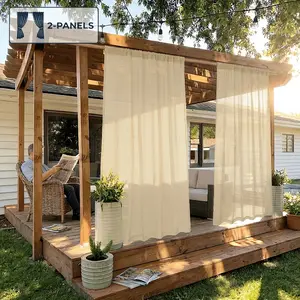 2pc Solid Color Outdoor Privacy Curtains, UV Protection, Fade-Resistant, Ideal for Patios and Balconies, Perfect for Porches and Outdoor Spaces