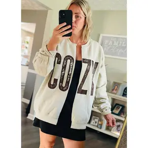 Gilden Brand PREORDER Cozy Split Sweatshirt Cardi Pullover - Unisex Fitted Long Sleeve Winter Top with DTF Design