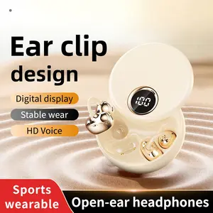 MSHUKCOE 2026 New SK51 Open-Ear Clip Wireless Earbuds, Bluetooth 6.0, 360° Rotating Slide Case, 13mm Super Magnetic Dynamic Driver, HD Call, Lightweight Non-Earpicking Design, Stable Fit for Sports, Type-C Charging, Compatible with Multiple Devices summer