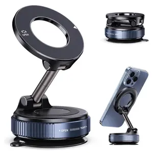 Jikasho Vacuum Magnetic Car Phone Holder for Magsafe, Hands-Free 360° Adjustable Suction Cup Phone Mount for Car/Gym/Mirror/Smooth Surface, Compatible with iPhone & Android