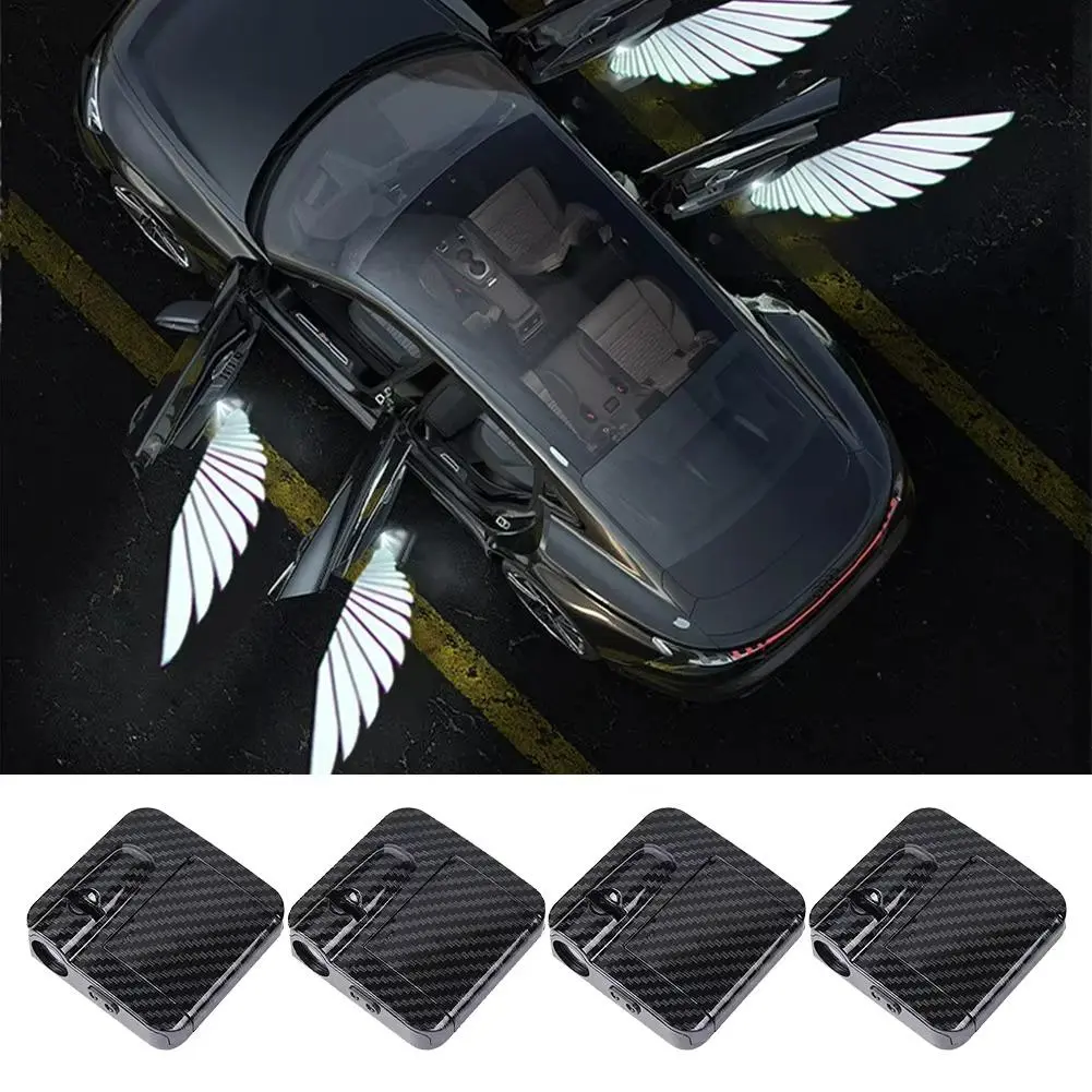 2pcs GMC Universal Carbon Fiber Door Welcome Lights - Stylish LED Door Projector Lights for GMC Models, Easy Installation, Durable Design, Enhances Vehicle Aesthetics - Perfect Upgrade for GMC Trucks & SUVs(Battery Not Included)