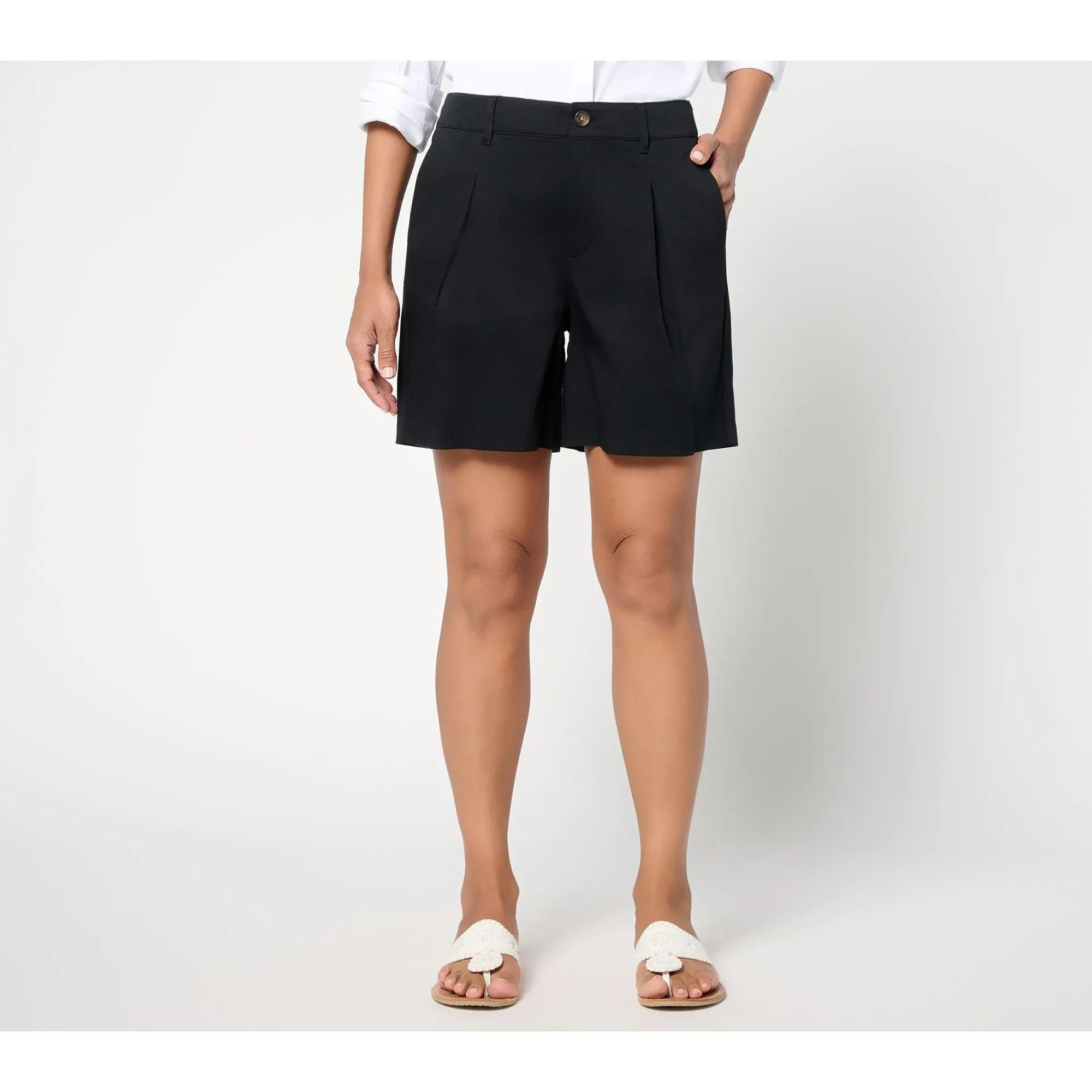 BEAUTIFUL by Lawrence Zarian Petite Stretch Sateen Bermuda Short