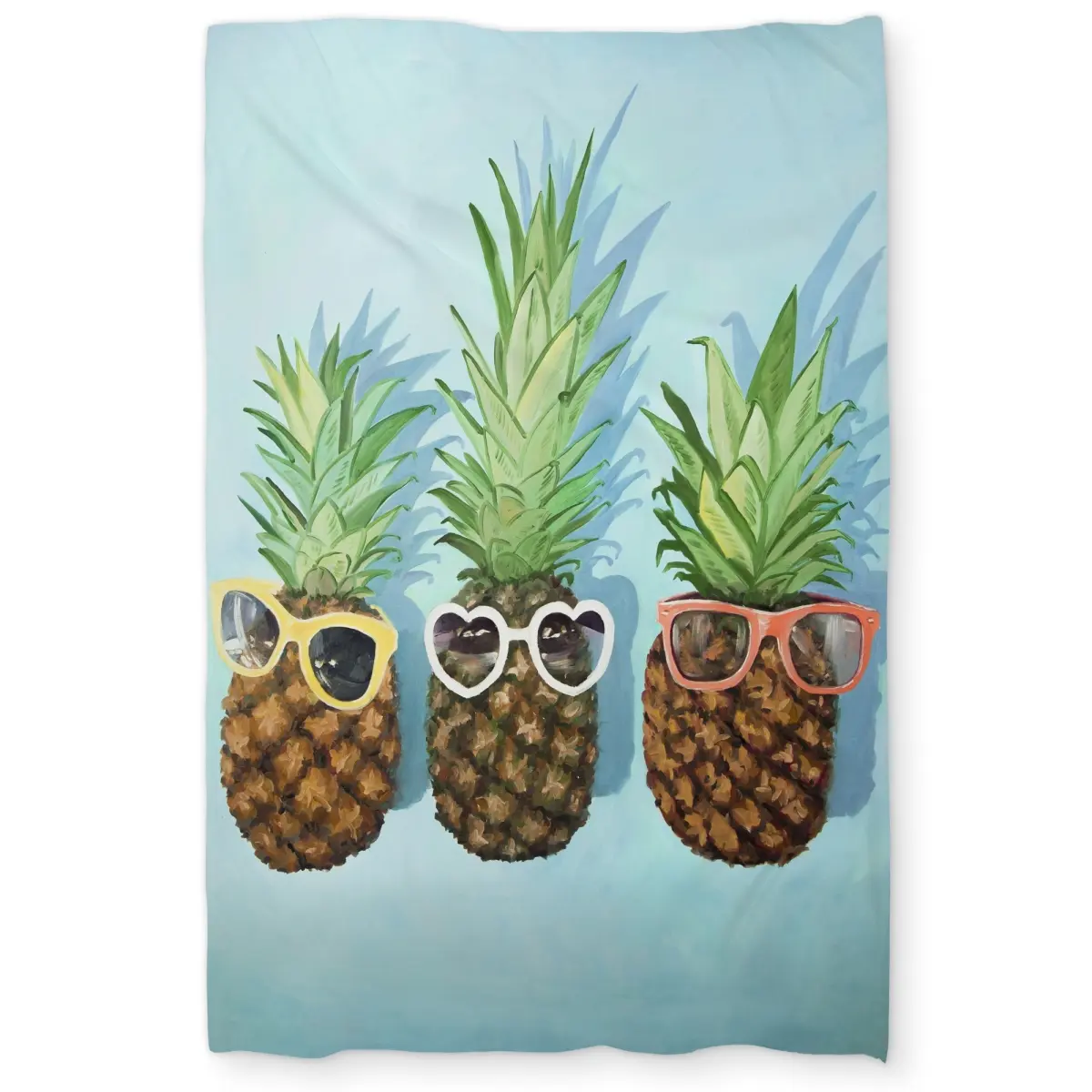 360 Stand Durable Microfiber Twin Extra Long Brown Duvet Cover - Summer Pineapple Print, Tropical Paradise Themed Bedding for Bedroom Home Decor, Microfiber Cloth, Comfortable Duvet Covers, Bedding Inspo, Decorative Duvet Cover