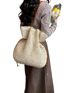 Bohemian Style Woven Tote Bag, Lightweight Large Capacity Women's Handbag, Perfect for Summer Vacations and Daily Shopping, Lightweight Work Bag