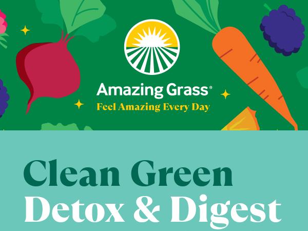 Amazing Grass Greens Blend Detox & Digest, 7.4oz, 30 Servings Supplement Healthcare Powder Dietary Edible Fitness