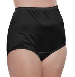 Nylon Brief Panty (Style 331/Plain Jane) 4 Pack in Black