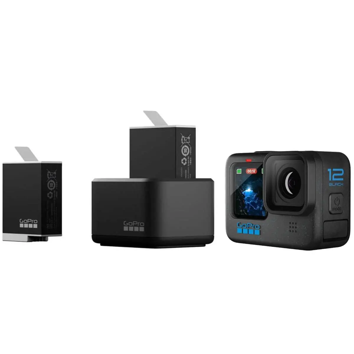 GoPro Dual Battery Charger with 2x Enduro Li-Ion Batteries, Action Camera Accessories for HERO12/11/10/9 Black Charging Needs