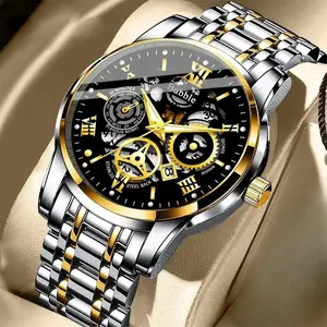 Statement Gold & Silver Skeleton Watch | Bold Gear Design Men’s Wristwatch