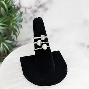 Selenite Rough Sterling Silver Dainty Stackable Ring Size 4 - 10 #LV3215