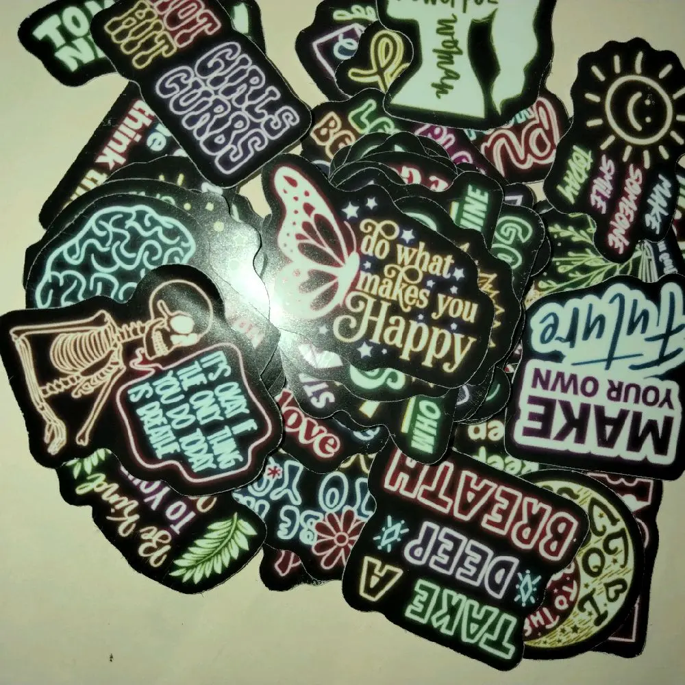 Glow in the Dark Stickers - Assorted Designs with Glowing Elements, Ideal for Creative Expression and Fun