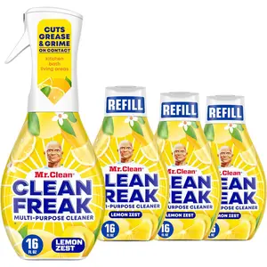 Mr. Clean Clean Freak Multi Surface Cleaning Spray, Deep Cleaning Mist Starter Kit and Refill Bundle, Lemon Zest Scent, 64 Fl Oz Mr. Clean