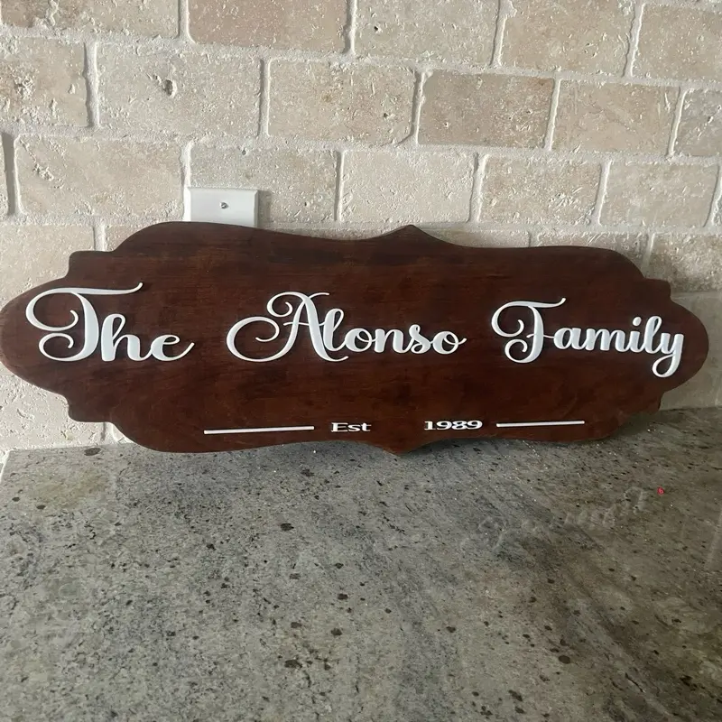 Personalized 3D Acrylic on Wood Wall Door Custom Sign with Family or Business Name