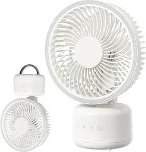 12-Inch Desktop Fan, 16.4ft/s Quiet Airflow, 330° Oscillating, 4 Speeds, 2 Modes, 10H Timer, Remote, 4-in-1 for Table/Wall/Ceiling/Outdoor