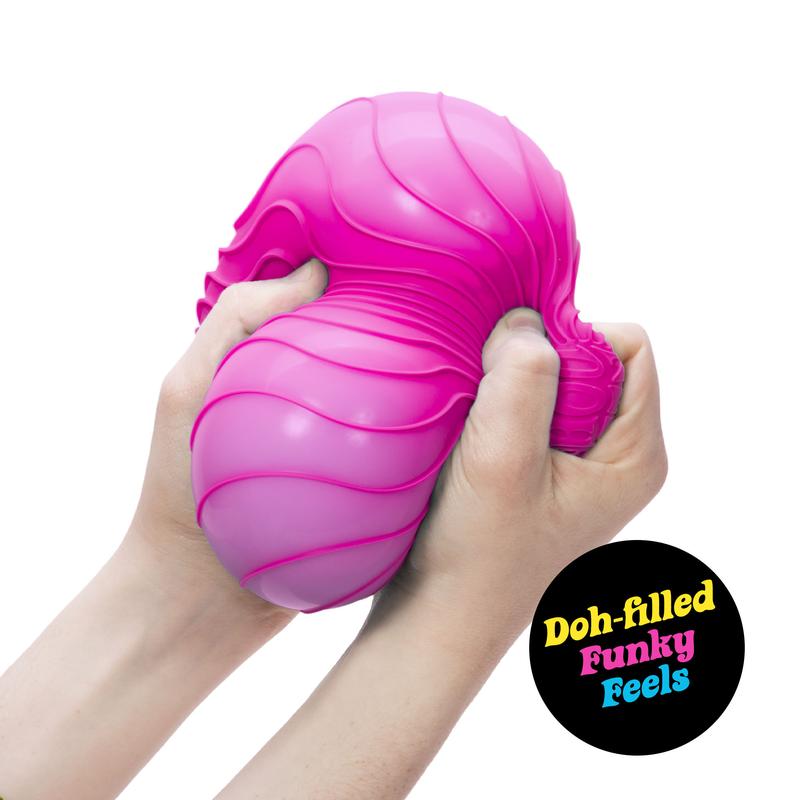 Schylling Super NeeDoh Ripples- Huge NeeHoh 4.5" in Diameter - Sensory Toy with Fun Dough Filling  - 1 Random Color - Ages 3 and Up - One piece shipped at random