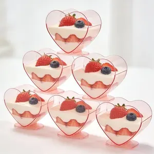 Dessert Cups Heart Cake Cups for Dining Valentine's Day Party Wedding Various Gatherings Beautiful Dessert Table Decorations