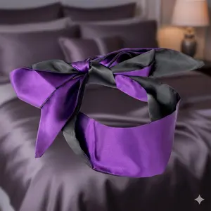 Satin Double Sided Sleep Mask for Men & Women, Luxurious Soft Adjustable Eye Cover, Travel Blackout Blindfold for Nap, Flight, Office, Home, Deep Rest Gift. Breathable Washable Light Blocking Accessory.