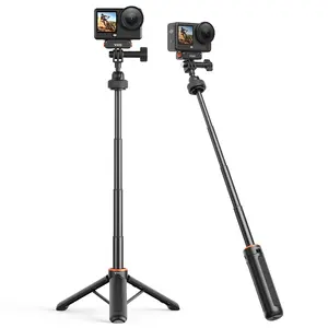 VRIG AC80 Mini Selfie Stick Tripod Stand for GoPro Hero 13 12 11 10 9,360 Portable Vlog Camera Selfie Stick Handle Grip Monopod for Insta360 X5/DJI Osmo Action 6 5 pro Osmo Nano