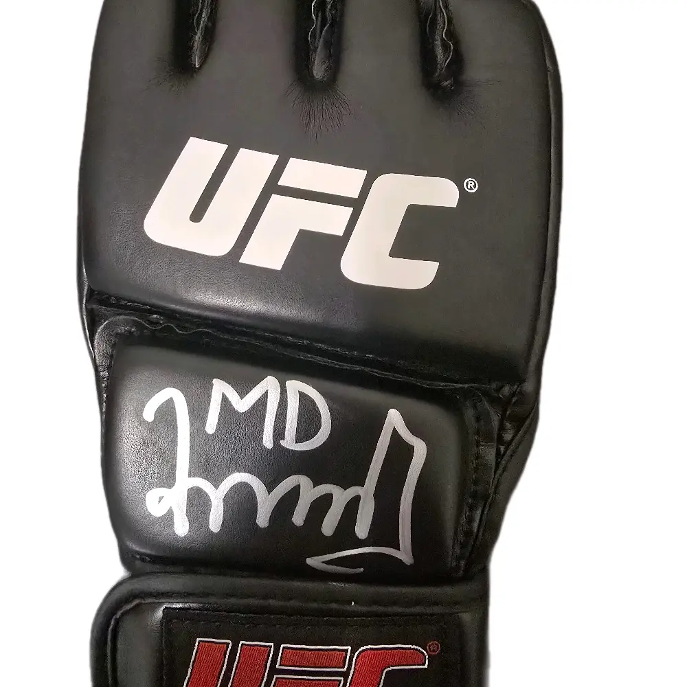 UFC Dvalishvili Merab Signed MMA Gloves Official UFC Fight Gear Black Leather UFC Logo