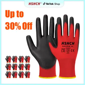 Safety Work Gloves PU Coated for Men and Women-12 Pairs, Durable Seamless Knit Gloves for General Duty Work