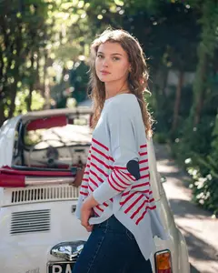 MerSea - Amour Sweater - Tide Blue/Cherry Stripes (Add-On)