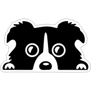 Peeking  Decal, Vinyl  Sticker for  Window, Black and White Adhesive Pet Decal, 1 count