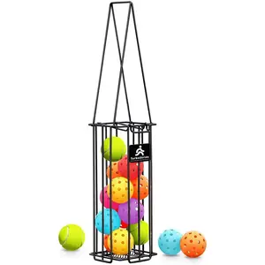Portable Tennis Ball Hopper Small Pickleball Ball Basket for Pickup Storage & Training