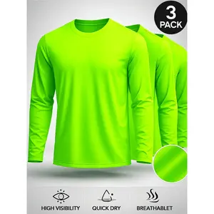 High Visibility Work Shirts Set, Upf50+ Quick-Dry Safety Clothing, Lightweight Long Sleeve, Road Engineering/building/outdoor Use Workwear