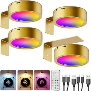 RGB USB Rechargeable Picture Lights,  2600mAh  Operated Art Lights for Paintings  Light Over Picture Frame Cordless LED Gallery Wall Light Remote Spotlight for Poster Photo Artwork