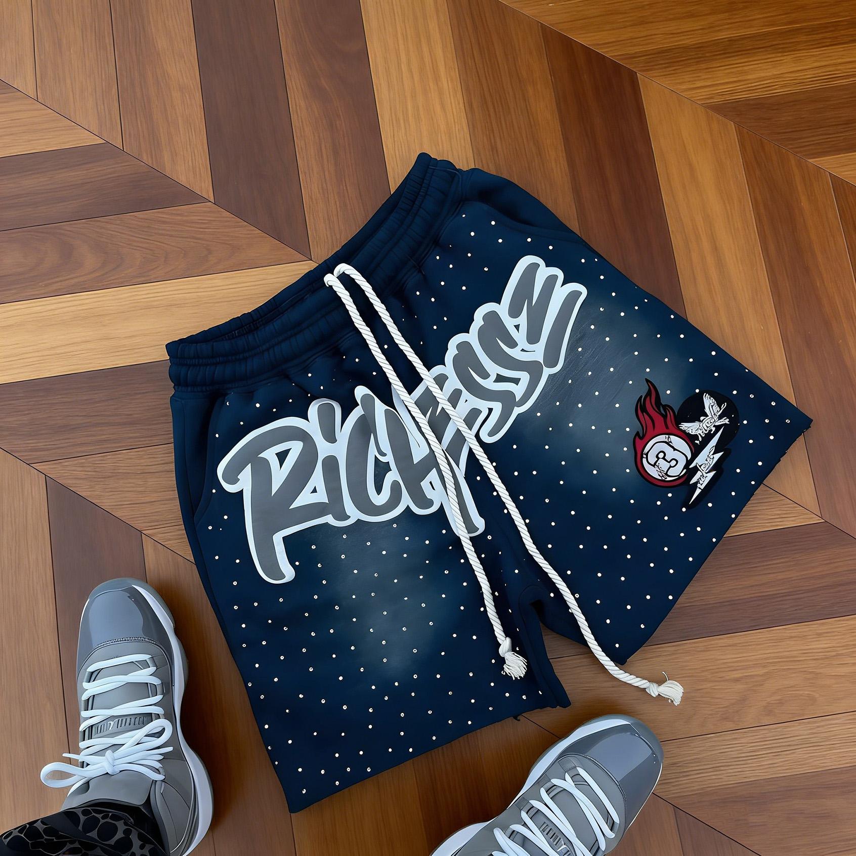 Tropical Operator01 Graphic Sweatpants Pure Cotton Streetwear Y2K Oversized Vintage Viral Trend Streetwear Fashion Summer Casual Daily Athletic Outfit Rhinestone Urban Hip Hop Style Men Unisex Trendy Loose Fit Bottom