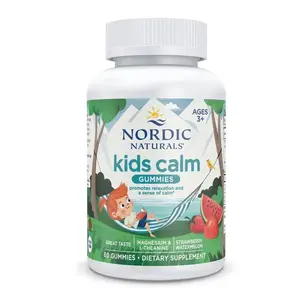 Nordic Naturals Kid's Calm Gummies, Strawberry Watermelon, 60 Count