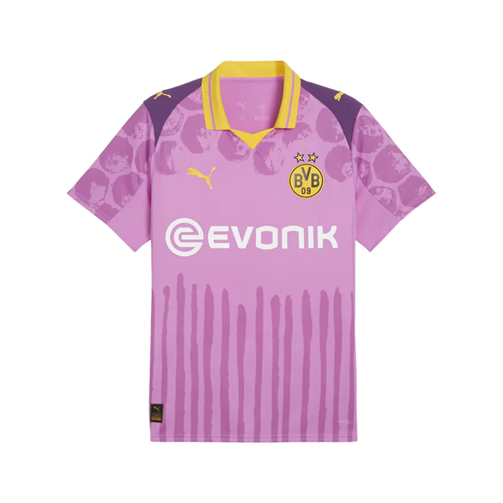 PUMA Mens X Kidsuper Borussia Dortmund Collared Short Sleeve Jersey Replica Casual - Purple