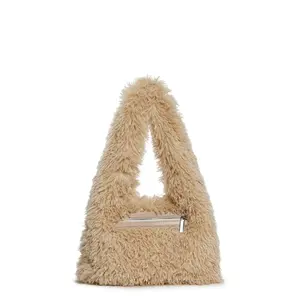 Cutie Heart Faux Fur Shoulder Bag