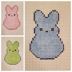 Easter bunny peep needlepoint kit for beginners
