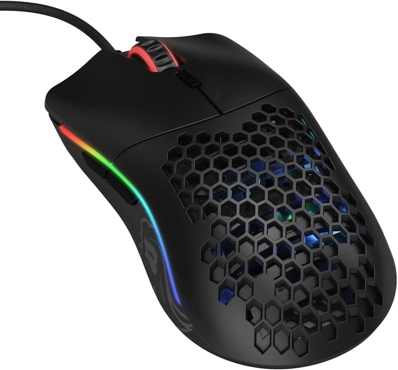 Glorious Model O- (Minus) Compact Wired Gaming Mouse - 58g Superlight Honeycomb Design, RGB, Pixart 3360 Sensor, Ambidextrous, Omron Switches - Matte Black (ZERD)
