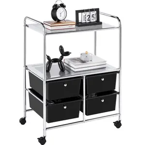 Home Essentials Costoffs Multi-Drawers Rolling Storage Cart Multipurpose Movable Organizer Cart on Wheels Bin Organizer for Home/ Office