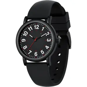 *MWA-LYZ  Waterproof Nurse Watch for Medical Professionals, Students Women Men - Military Time Luminouse Easy Read Dial, 24 Hour with Second Hand, Colorful Silicone Band