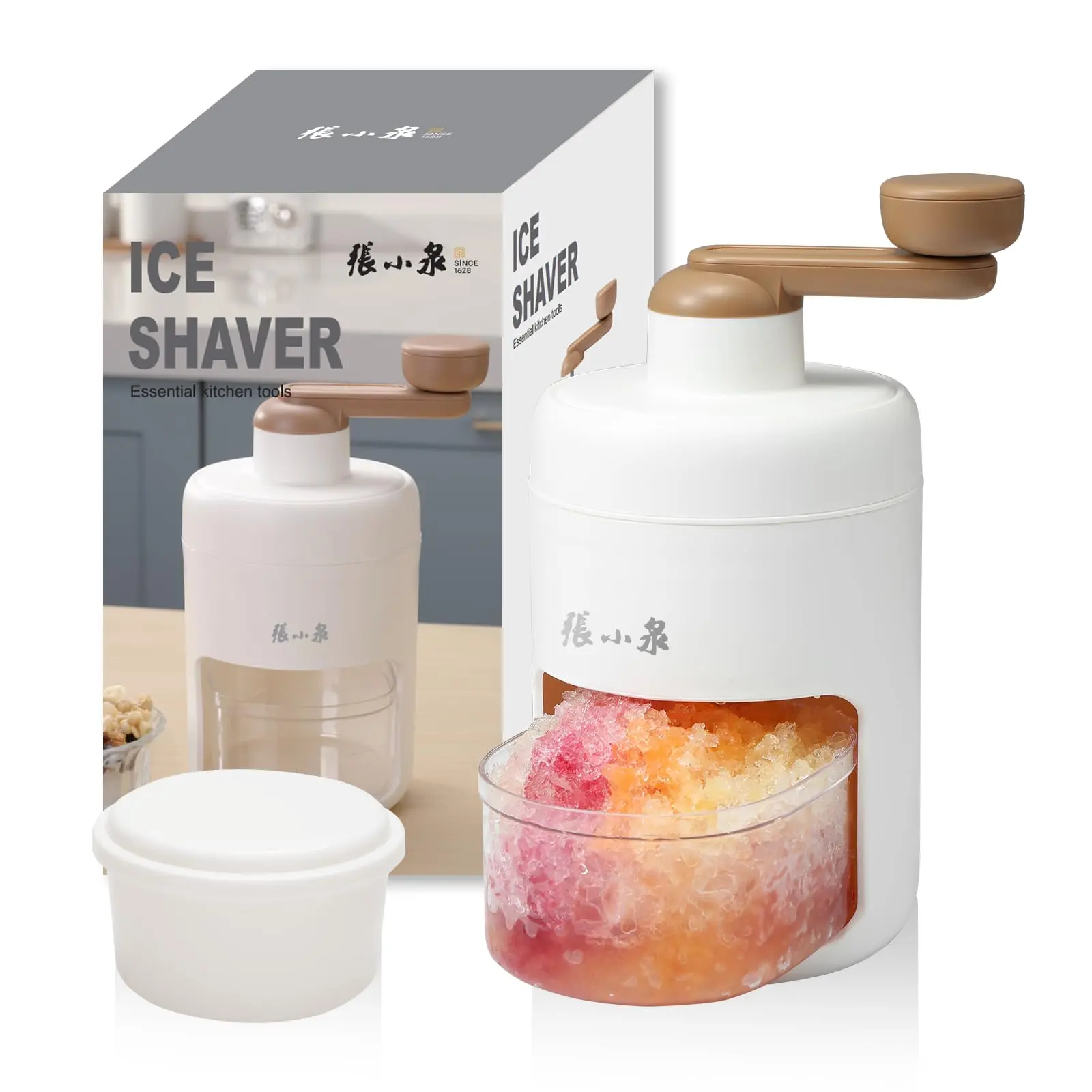 ZHANG XIAO QUAN SINCE 1628 Hand-cranked Shaver Ice and Snow Cone Machine Manual Shaved Ice Machine Household Protable Small Slushie Machine - BPA Free