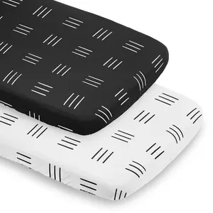 Sweet Jojo Designs Black White Boho Mudcloth Boy Girl Unisex/Gender Neutral Baby Bassinet Sheets Fitted Sheet Set Infant Newborn Nursery Oval Rectangle Hourglass Mattress 2p Bohemian Woodland Tribal