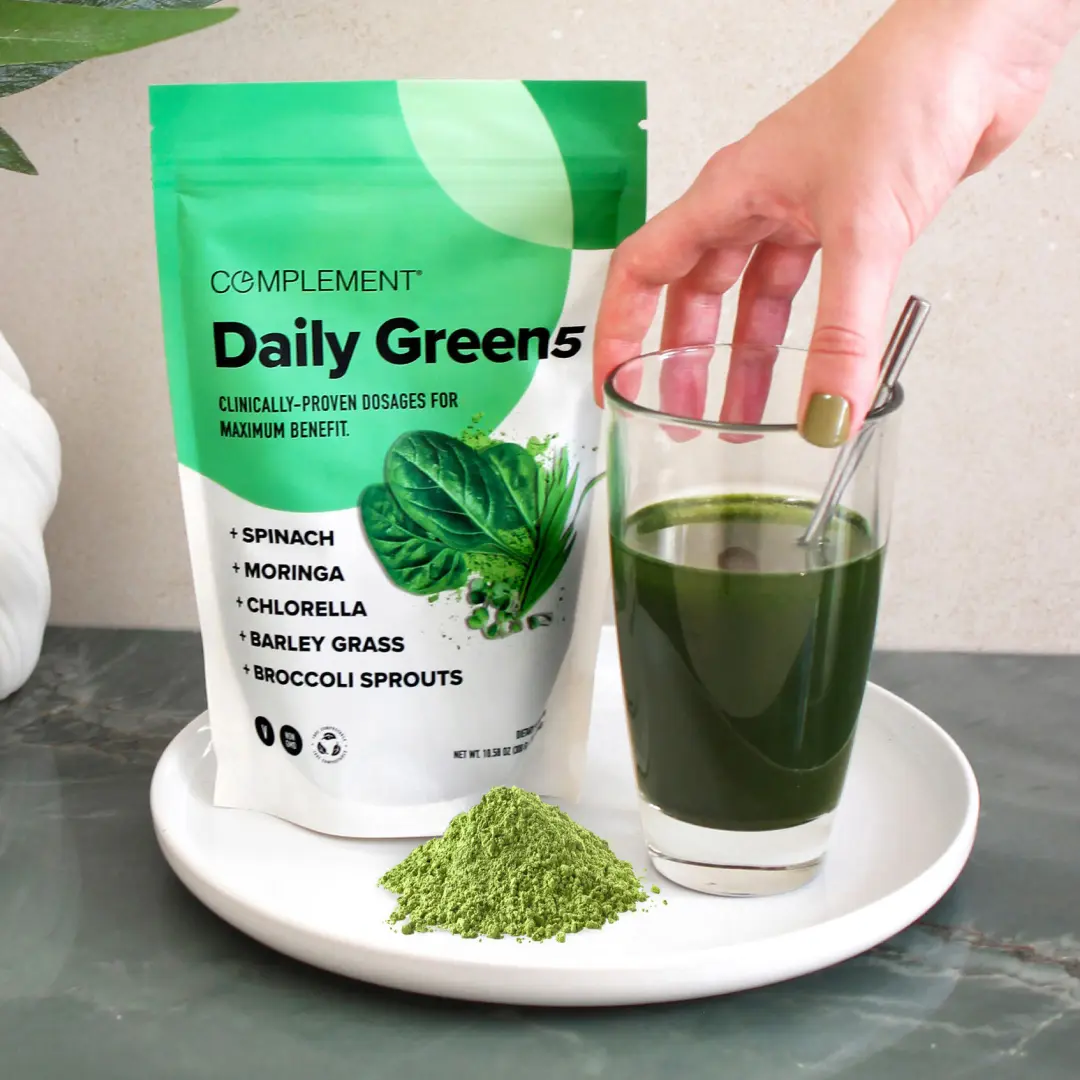 COMPLEMENT Daily Greens | Organic Daily Greens Superfood Powder | Boosts Energy, Immunity & Digestion | Add to Cart Plant-Based Wellness Supplement | 5 Powerful Greens for Whole-Body Health | Healthcare Dietary