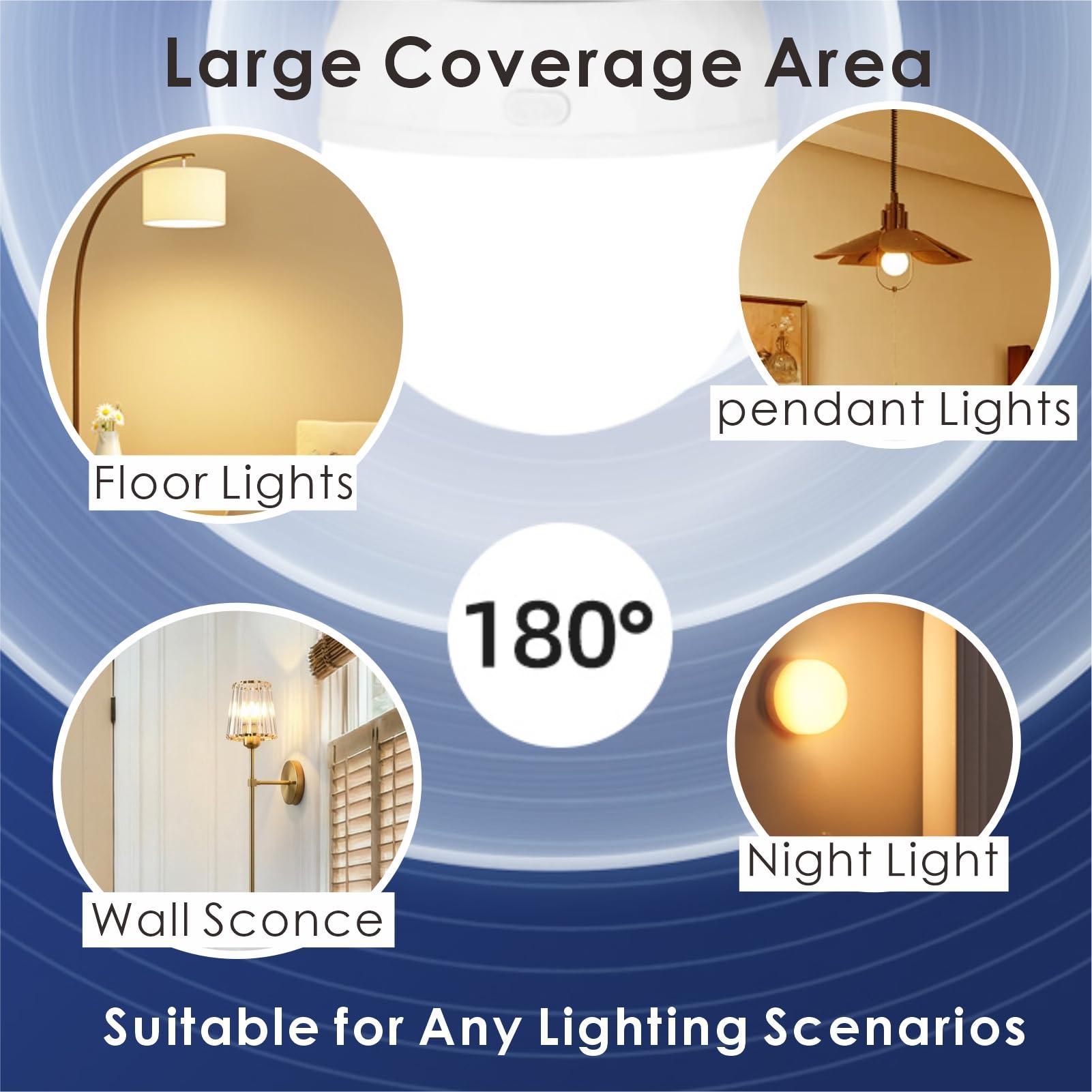 Rechargeable LED bulb, E27 screw base, with remote control, dimmable and timer, suitable for living rooms, bedrooms, and other areas.