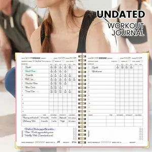 Women's Workout Journal, A5 Portable Coil Notebook, Fitness Progress Tracker, Body Fat Weight Management, Weekly Monthly Planner