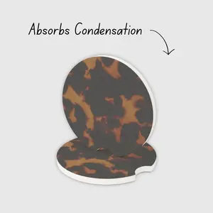 Tortoise Shell Car Coaster Set Fall Car Coaster Tortoise Pattern Car Accessory Aesthetic Car Decor Gift For Car Lover