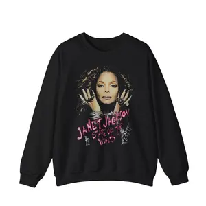 Janet Jackson Tour Short Sleeve Black T-Shirt, Men's Sweatshirt, Cotton Casual Menswear Top