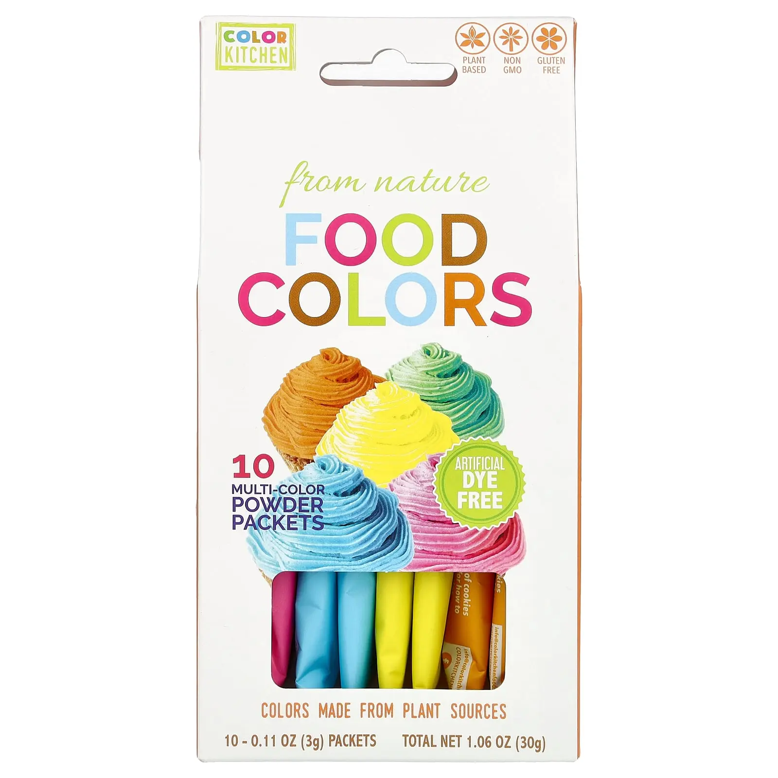 ColorKitchen Food Colors From Nature, Multi-Color, 10 Color Packets, 0.11 oz (3 g) Each