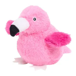 Flamingo ZippyTuff+ 2-in-1 Pink Birdiez Ball Plush Dog Toy