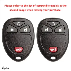 Lopixa Keyless Entry Remote Control Key Fob Replacement Fits Chevy Silverado Avalanche Equinox Express Traverse GMC Yukon Sierra 1500 2500 3500 HD Acadia 2007 2008 2009 2010 2011 2012 2013 OUC60270